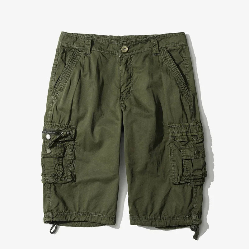 New Summer Men Cargo Shorts 2023 Mens Army Shorts Male Casual Workout Homme Cotton Short Pant Pantalon Buzo Hombre Knee Length