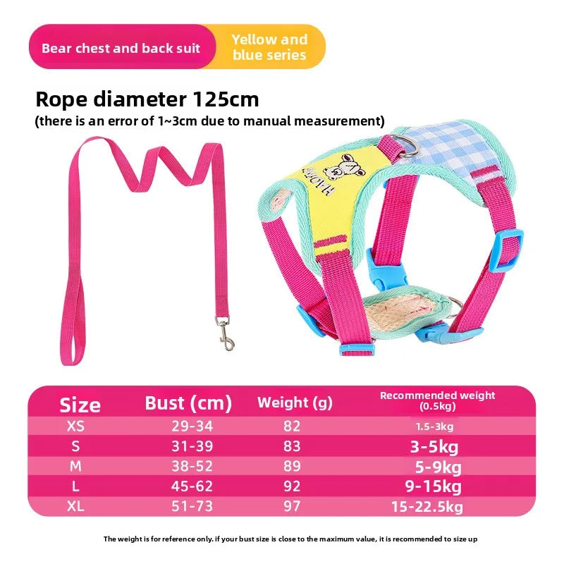 New product dog leash vest type dog walking rope I-shaped chest strap out dog chain cat collar dog harness and leash set