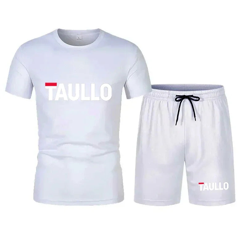Ensemble de t-shirts d'été pour hommes, chemise à col rond, pantalon court, ensemble de sport décontracté, t-shirt imprimé à