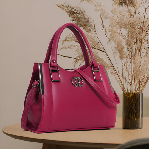 ETALORS TRADERS Chic Fuchsia Handbag – Elegant & Versatile Faux