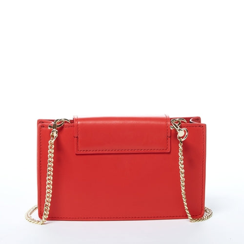 Mini Crossbody Bag Small Leather Red Purse Wristlet Women's Handbag