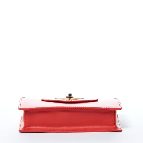 Mini Crossbody Bag Small Leather Red Purse Wristlet Women's Handbag