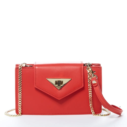 Mini Crossbody Bag Small Leather Red Purse Wristlet Women's Handbag